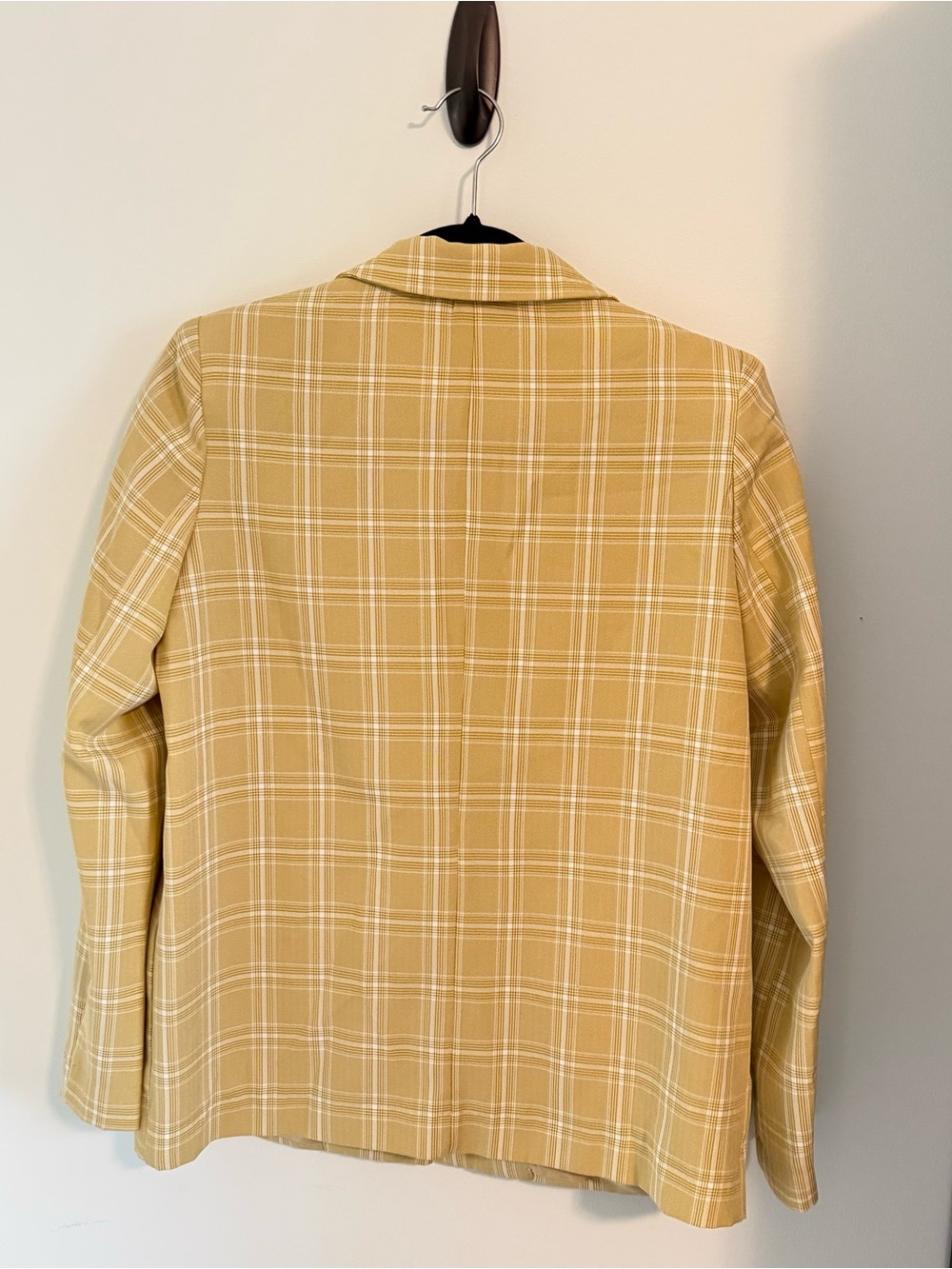 Sans Souci Yellow Plaid Button Blazer - Picture 3 of 3